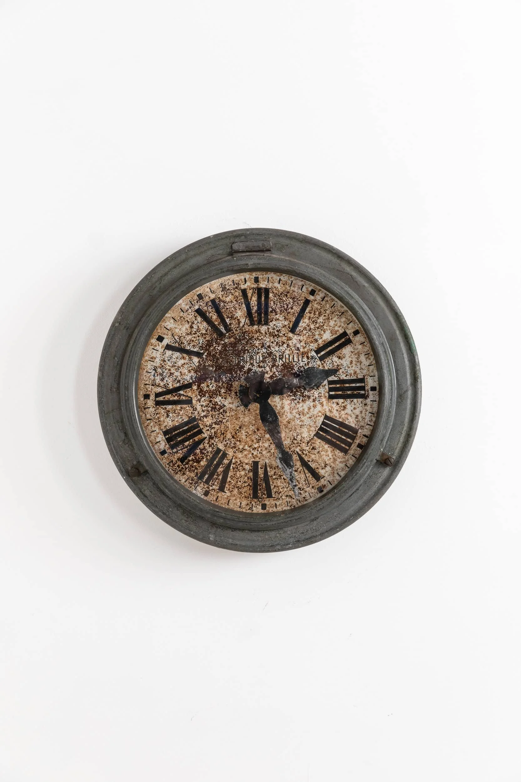 French Electrique Brillié Industrial Wall Clock — Antiques